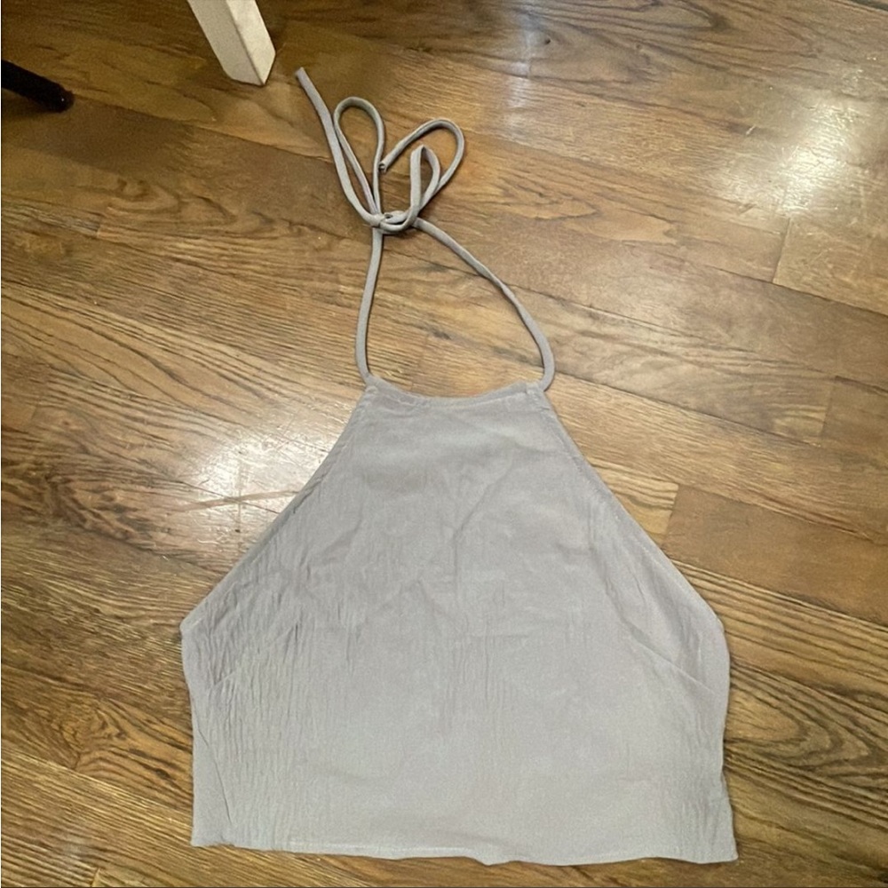 Gray halter top